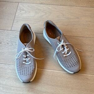 NWOT Clarks Taupe Perforated Sneakers
